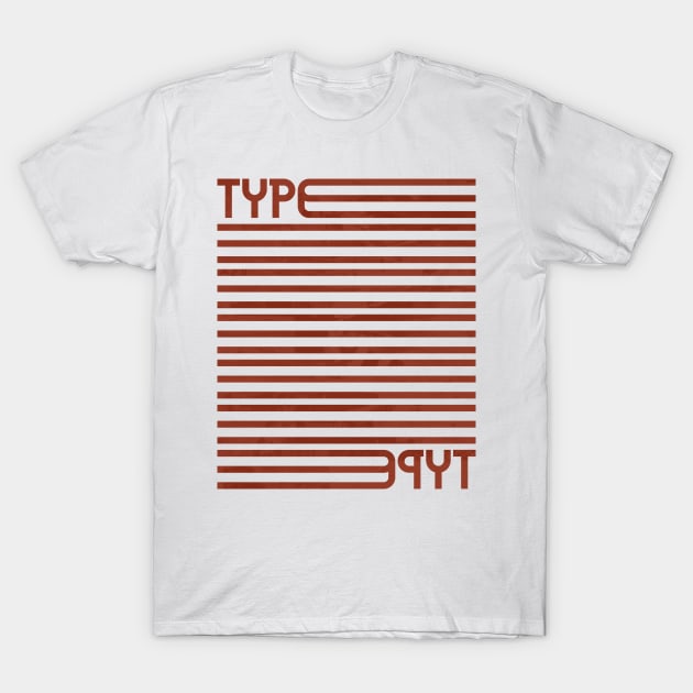 Type Stripes (Red) T-Shirt by John Uttley